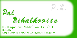 pal mihalkovits business card